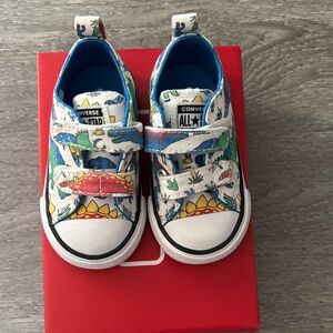 Converse Kids' Sneakers with Dinosaur Print - Blue, Green, Red, Yellow